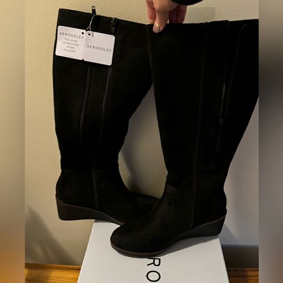 Aerosoles Binocular Winter Boots Black Suede - 8M - New in Box - Picture 5 of 10